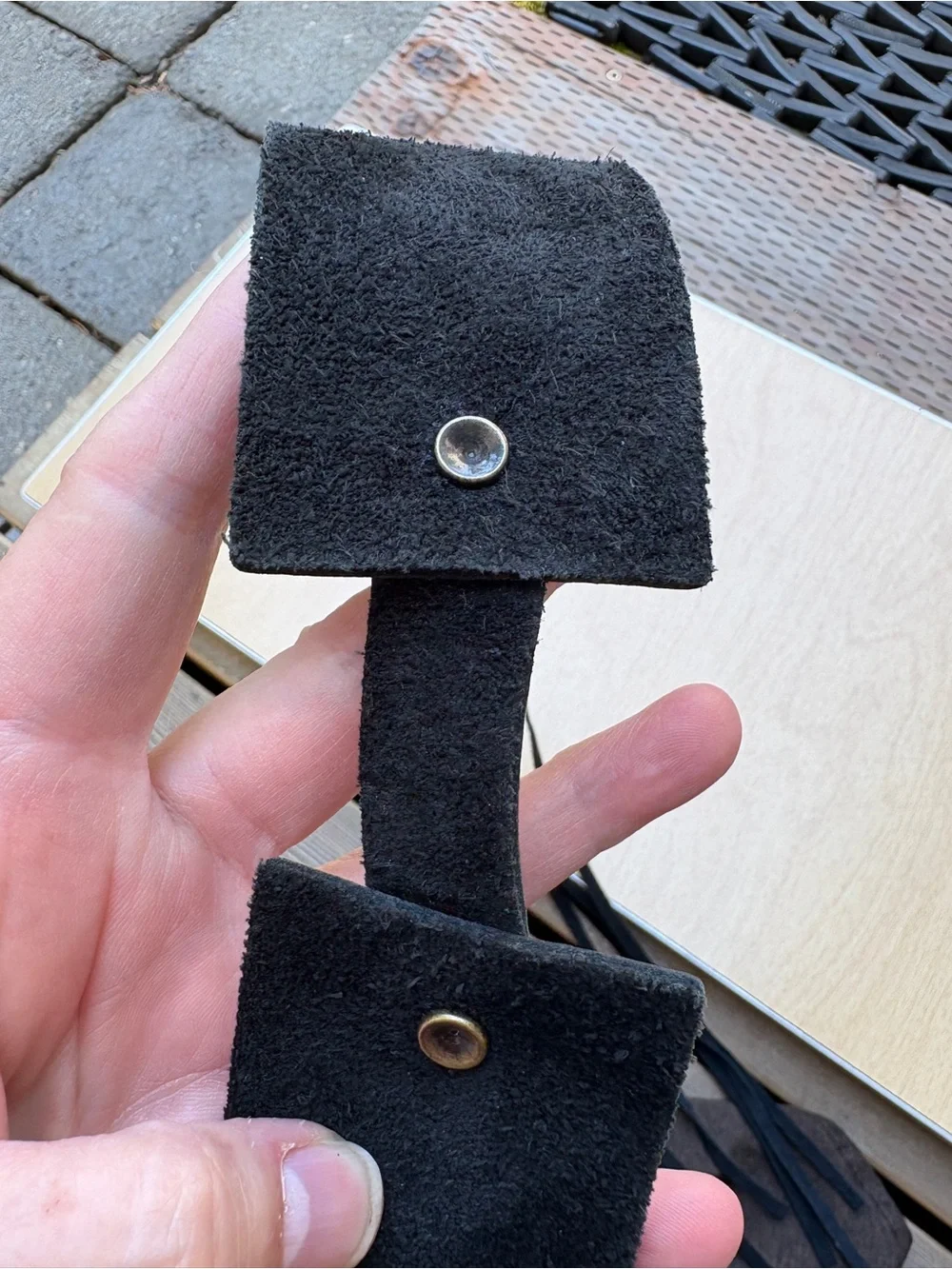N/A black leather